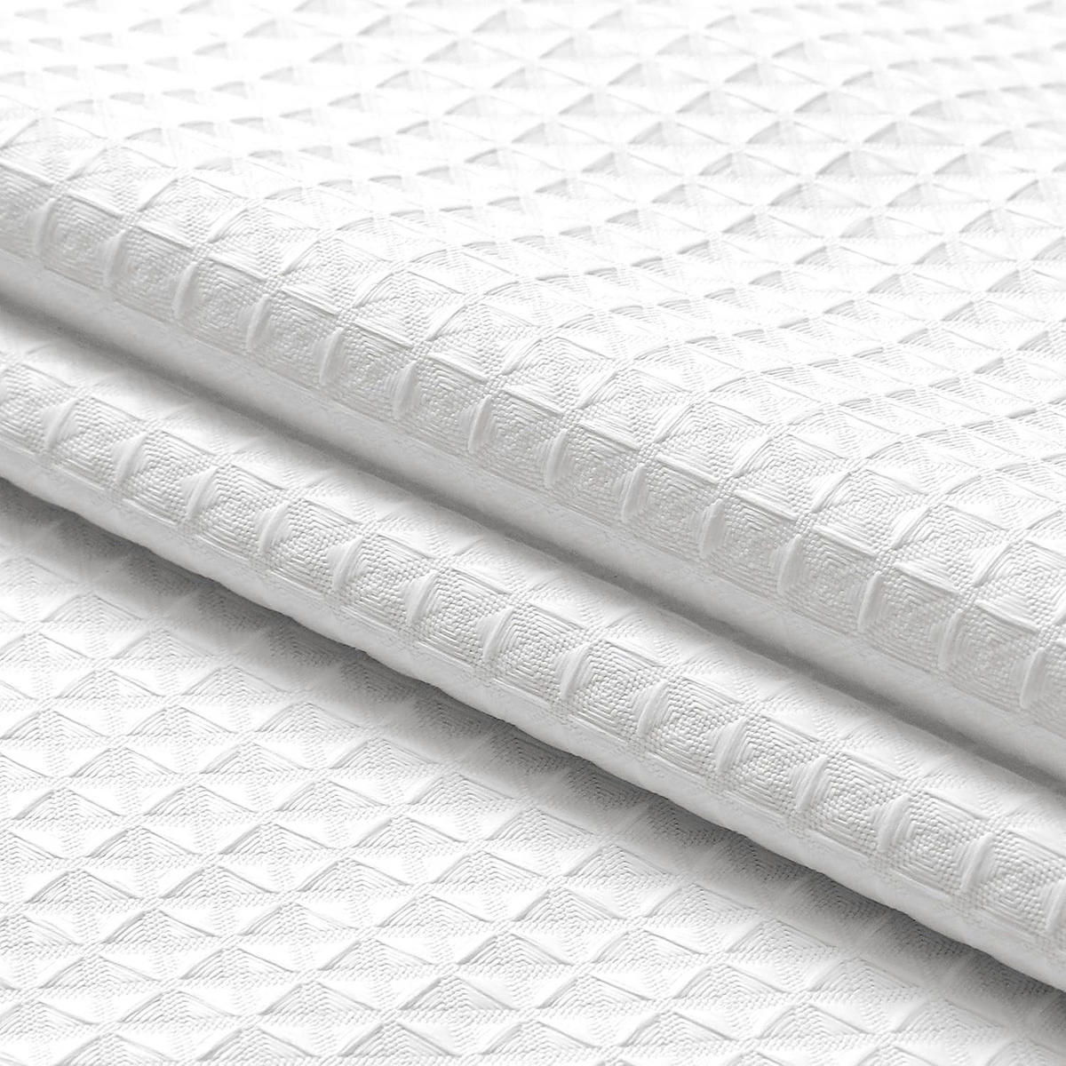 DUSCHVORHANG Weiß 80 x 180 cm Waffelstruktur Luxus wasserabweisend schlicht langlebig fürs Badezimmer - Weiß, Textil (180/80cm) - MCBOSON