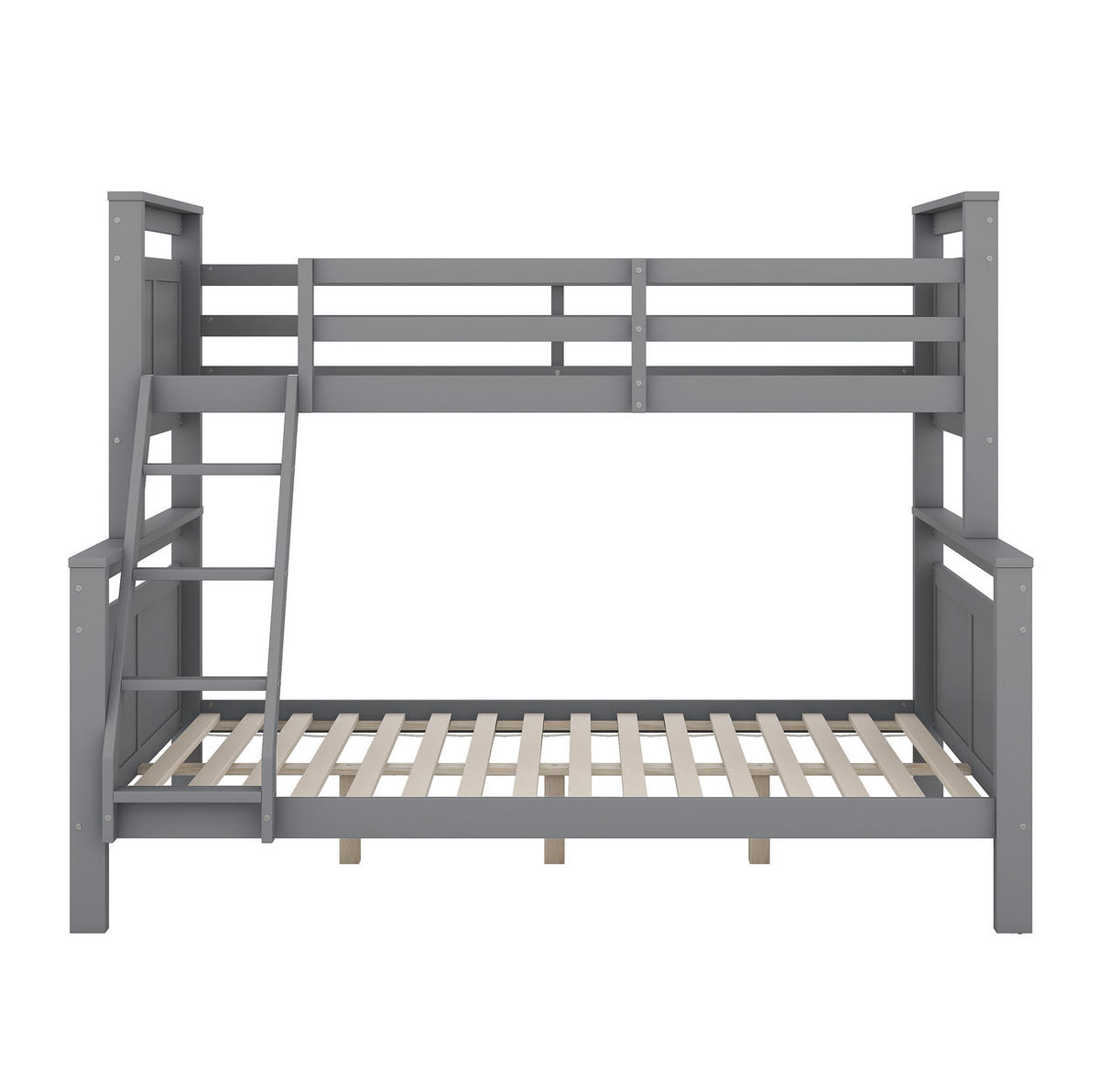 ETAGENBETT 90/140x200 cm aus Kiefer in Grau – teilbar in 2 Betten - Grau, Holz (140/200cm) - BEAOK