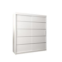 SCHWEBETÜRENSCHRANK 200/180/62 2-türig - Silberfarben/Weiß, Holz/Kunststoff (180/200/62cm) - Abiks Möbel