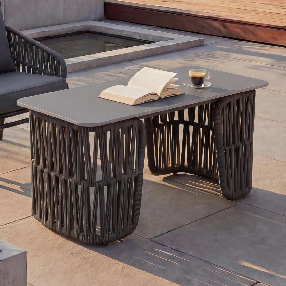 LOUNGETISCH eckig Anthrazit, Grau - Anthrazit/Grau, Metall (45/90/43cm) - MCW