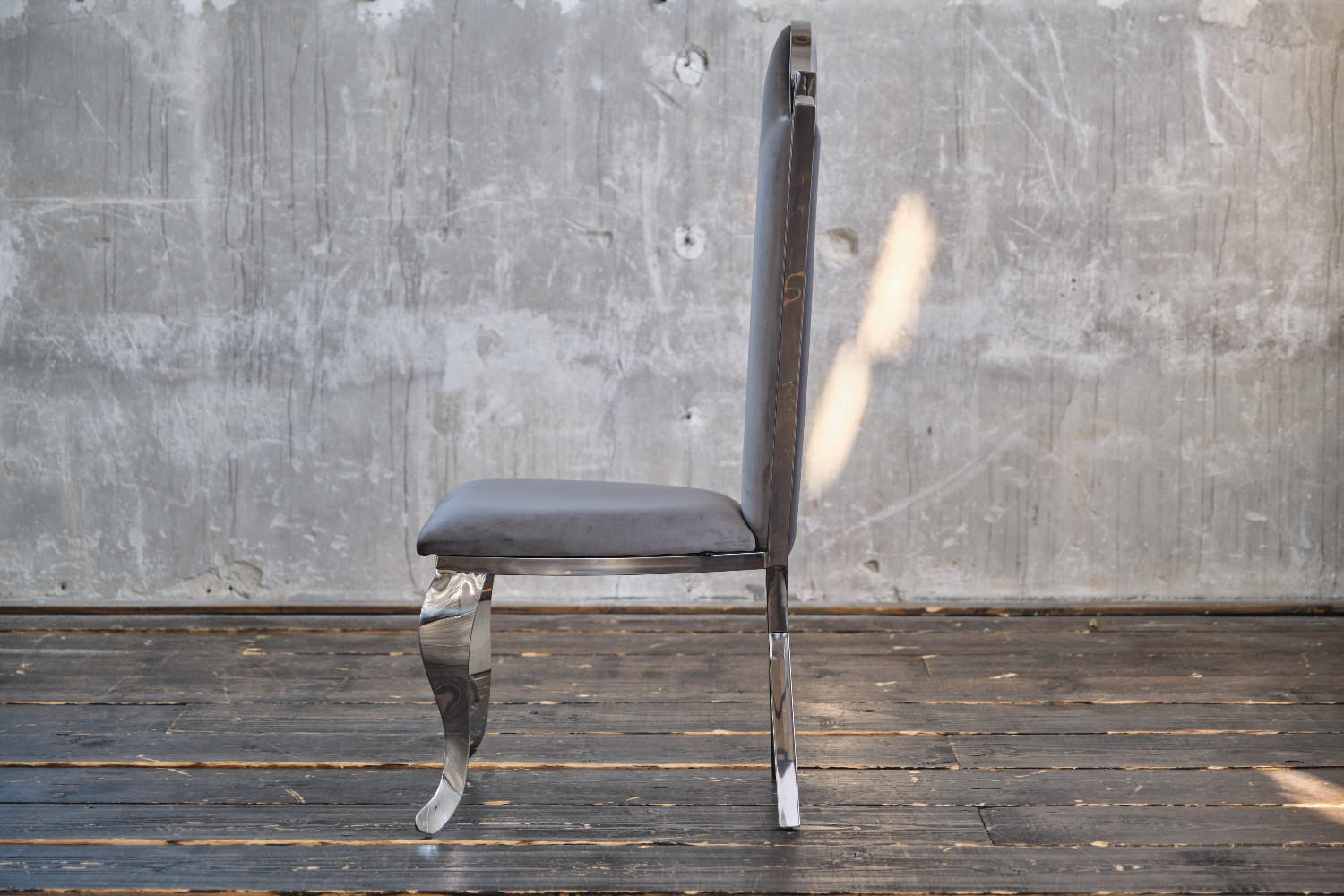 ESSZIMMERSTUHL AMALIA Grau Velvet - Grau, Textil (50/116/55cm) - KAWOLA