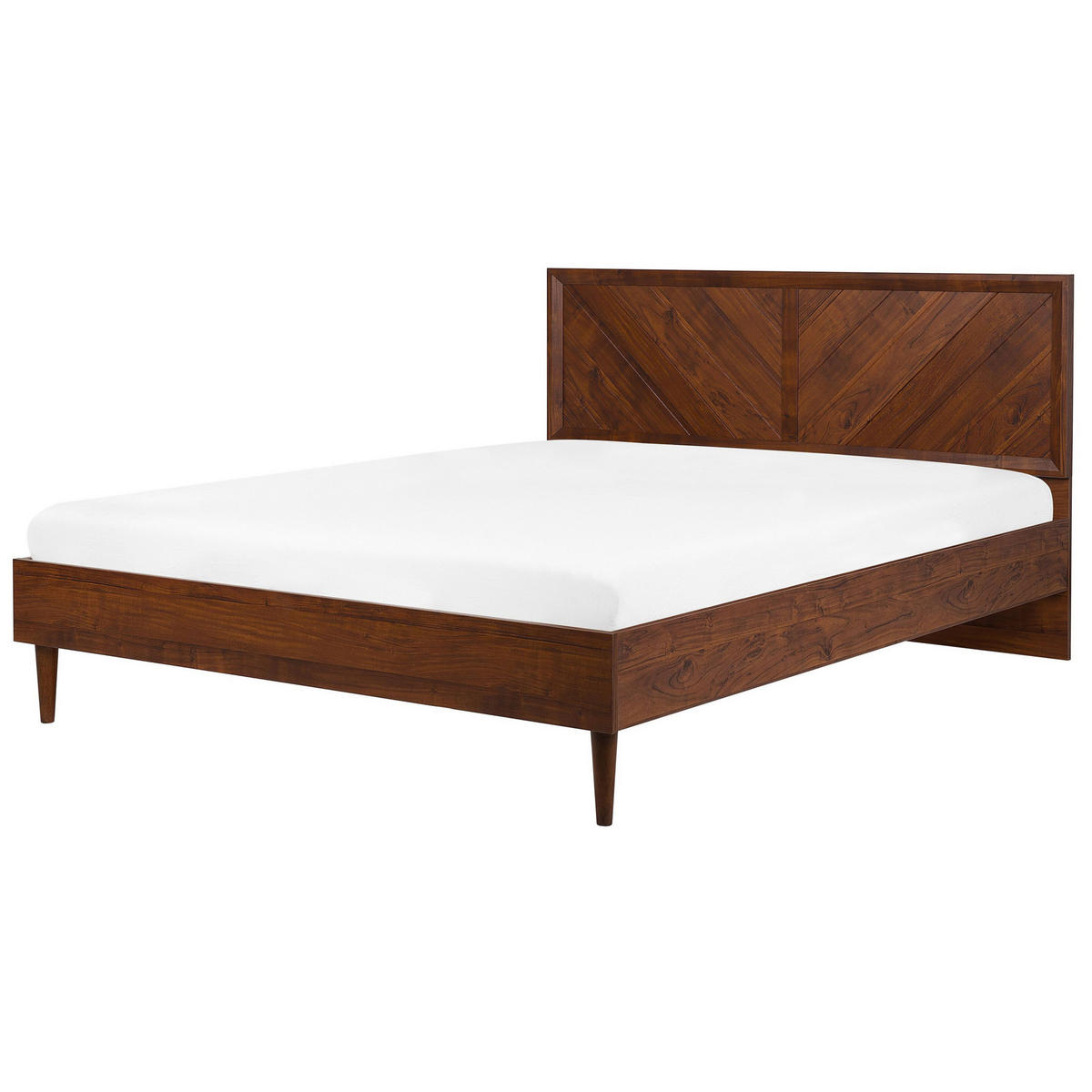 BETT 180/200cm Dunkler Holzfarbton Mialet - Dunkelbraun, Holzwerkstoff (180/200cm) - Beliani