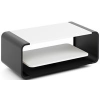 COUCHTISCH Sora in Weiß mit abgerundetem schwarzem Metallgestell 100/50/41 cm - Schwarz/Weiß, Holzwerkstoff (50/100/41cm) - WFL GROUP