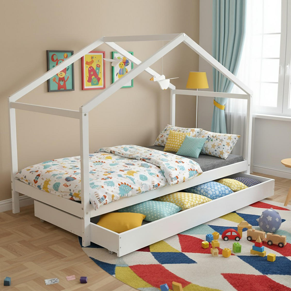 HAUSBETT KOALA MIT SCHUBLADE/ Kinderbett 90x190 - Weiß - Weiß, Holz (90/190cm) - Weber Industries