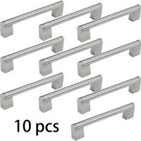 MÖBELGRIFF 10er-Set 128 mm Edelstahl - Silberfarben, Metall (3.4/1.4/15cm)