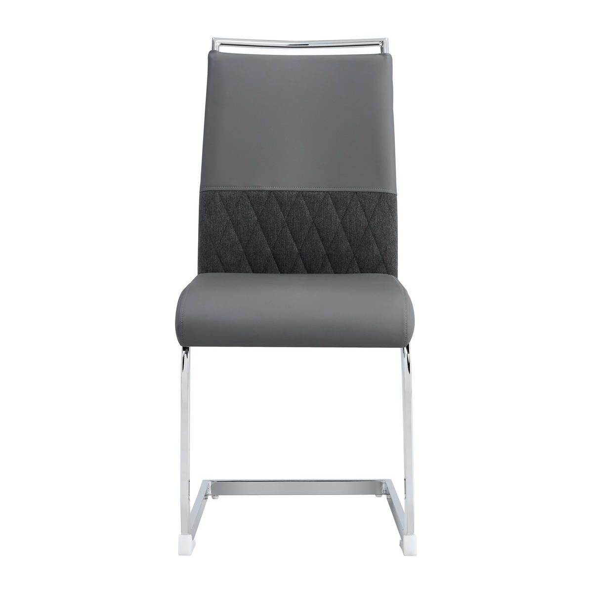 ESSZIMMERSTUHL 2er-Set mit Kunstleder- und Leinenpolsterung, ergonomischer Küchen- und Bürostuhl, grau - Grau, Kunststoff (48/95/42cm) - Luhomfu