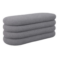 SITZBANK Grau Teddystoff mit Stauraum - Grau, Holzwerkstoff/Textil (110/42/45cm) - Relaxdays