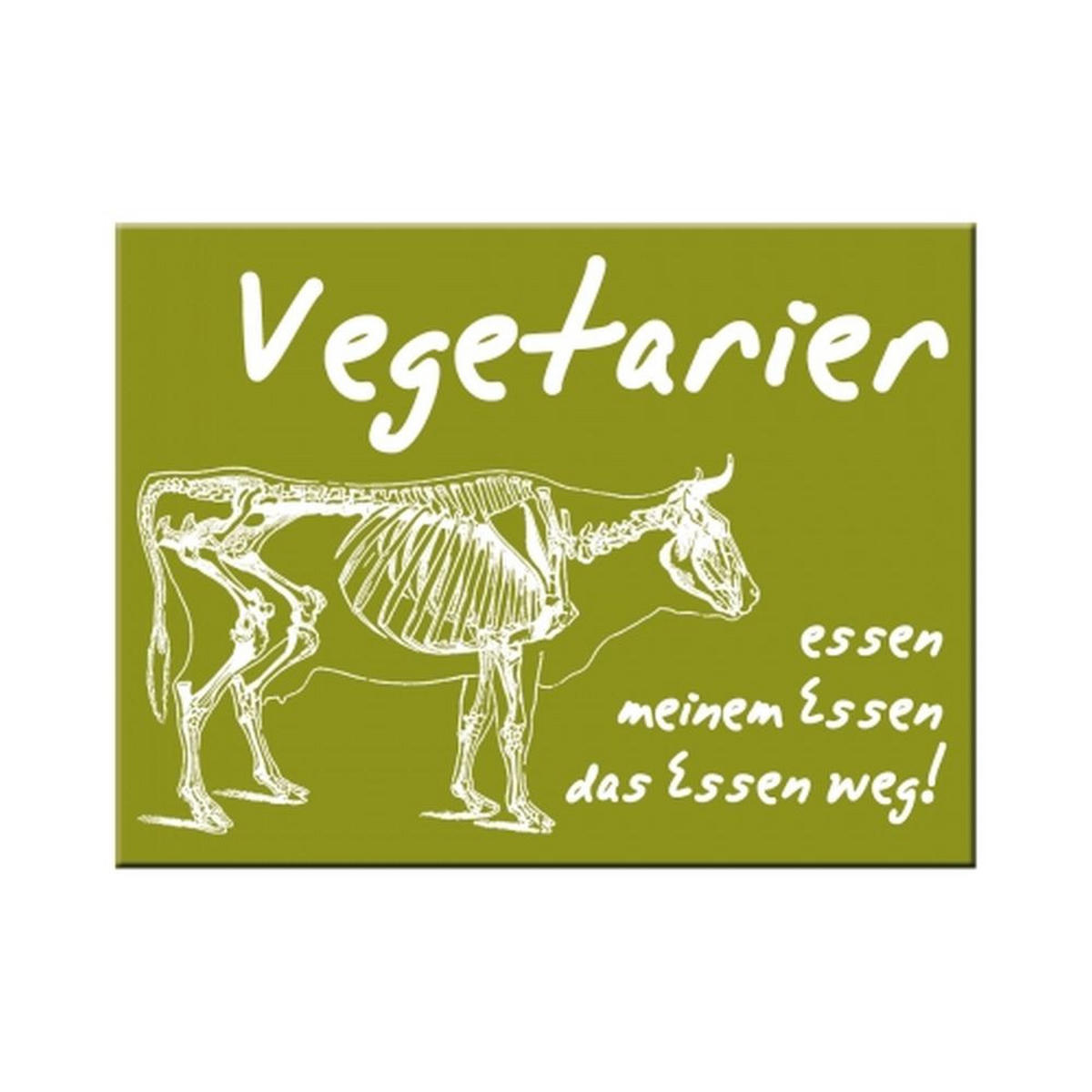 MAGNET 6/8 cm SMILE Vegetarier - Multicolor, Metall (8/6/0.1cm) - Nostalgic-Art