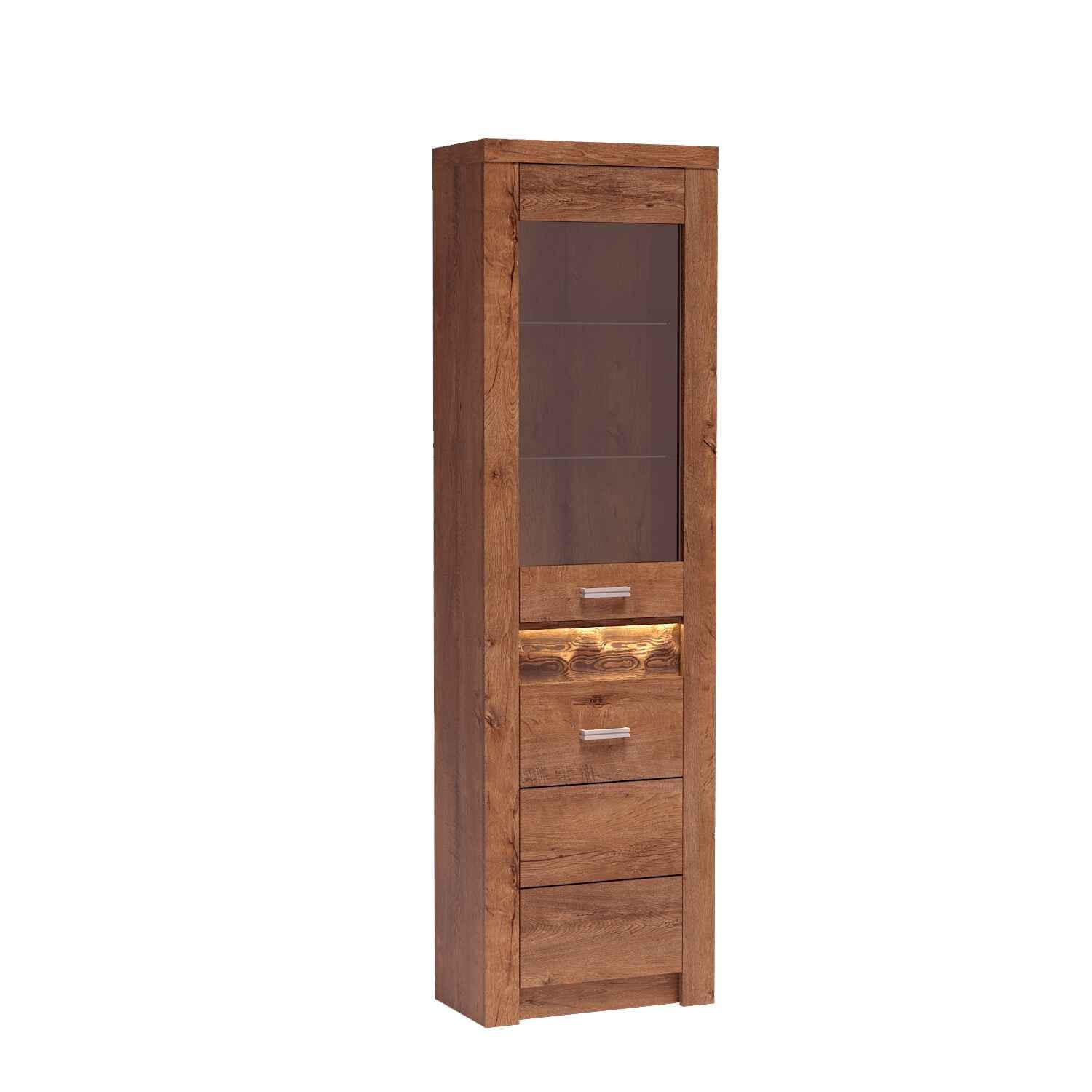 MASSENO VITRÍNA ZERI 56/192/47 cm Hnědá