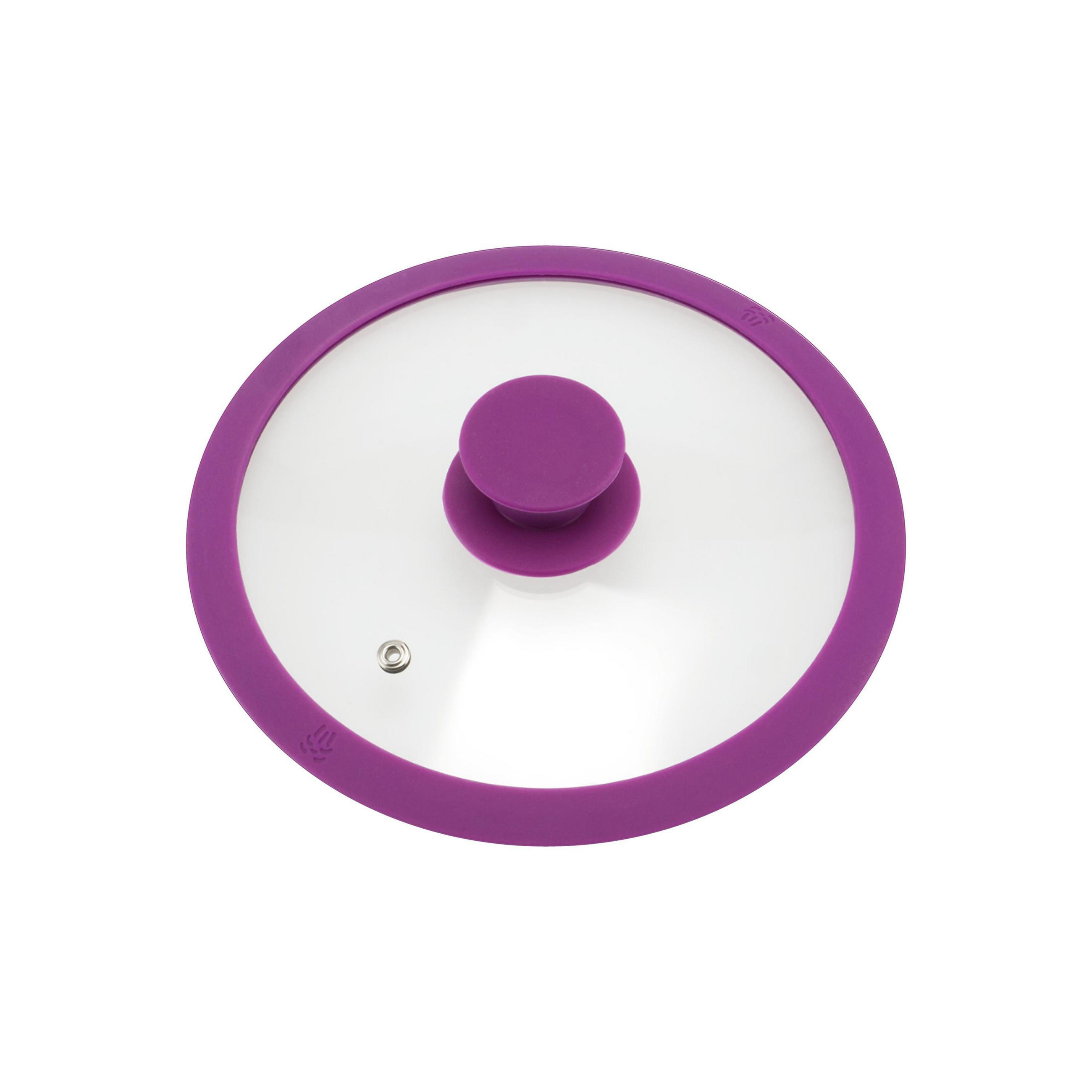 GLASDECKEL mit Silikonrand 20 cm lila - Lila, Glas (20/20/4cm) - bremermann