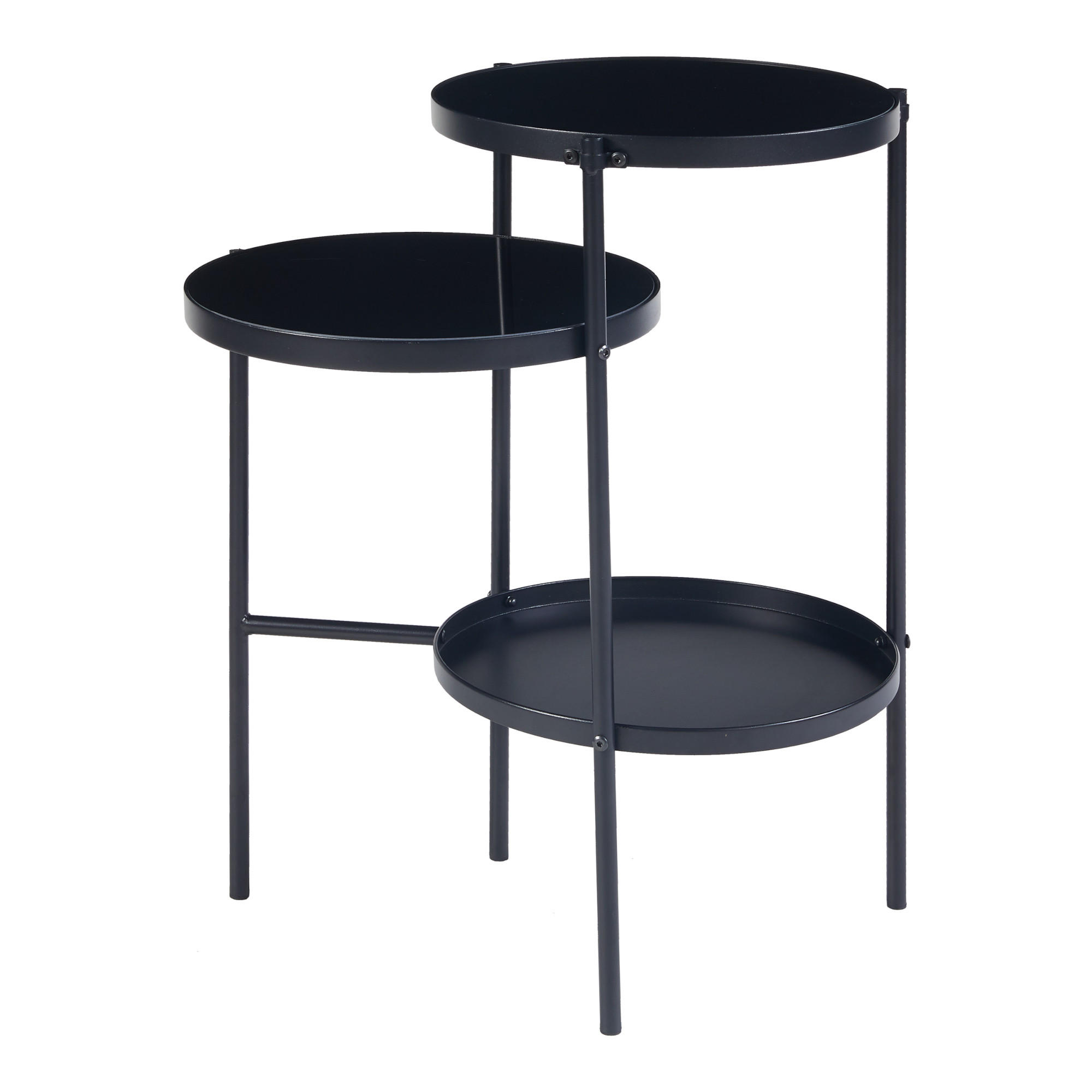 BEISTELLTISCH Mölndal - Schwarz, Metall (37/58/70cm) - [en.casa]