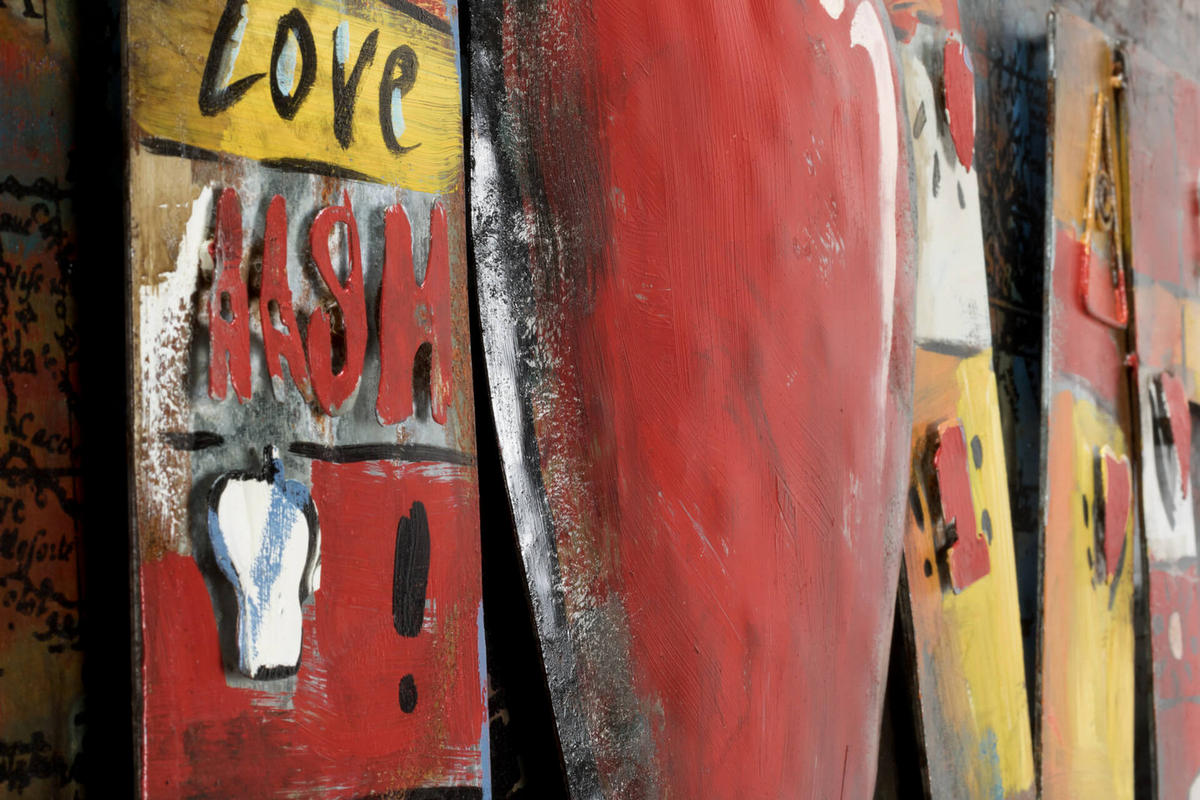 METALLBILD Rot 90/60 cm - Rot, Metall (4.5/60cm) - KUNSTLOFT