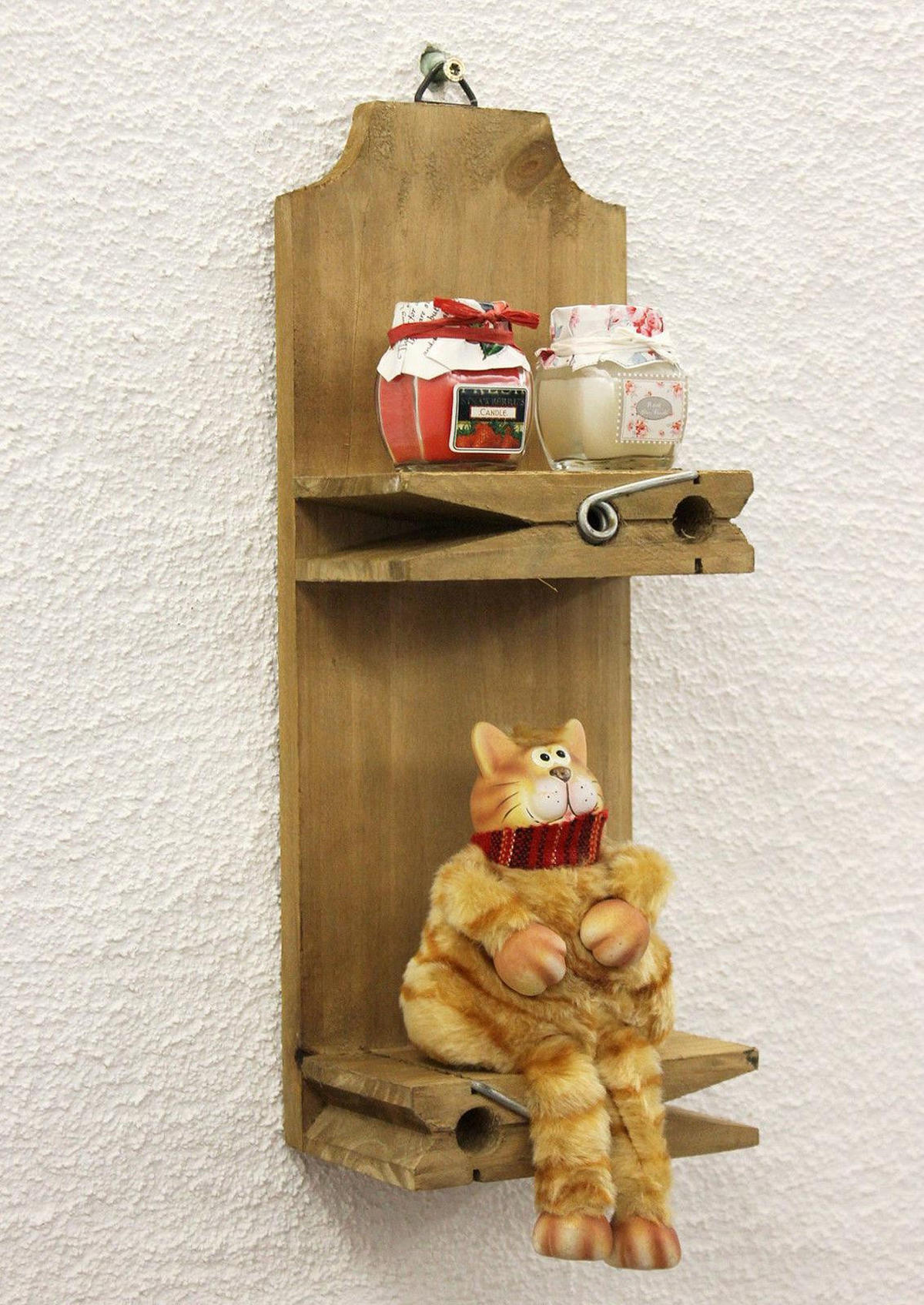 WANDREGAL Wäscheklammer Holz Braun 14,5/9/39,5 cm - Braun, Holz (14.5/39.5/9cm) - DanDiBo