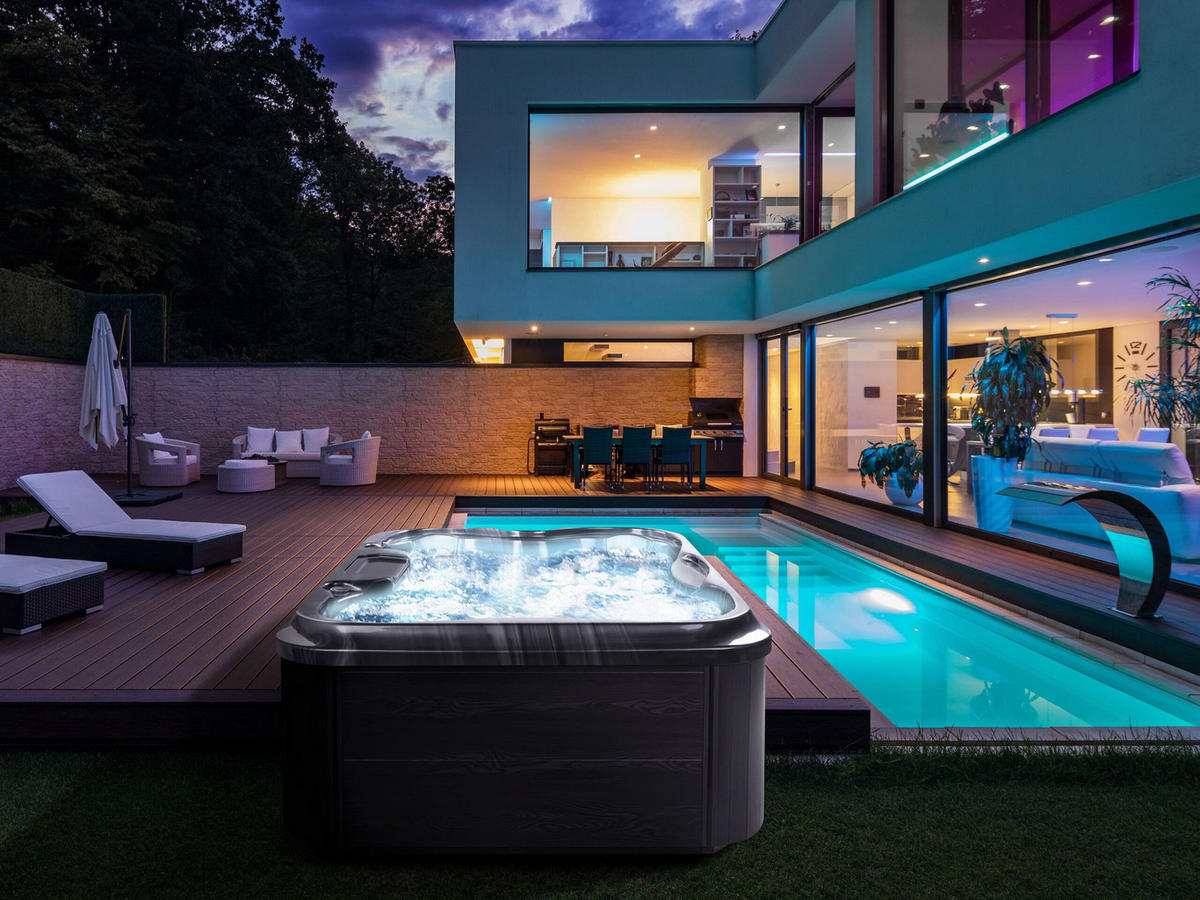 WHIRLPOOL Grau ArceIia - Grau, Kunststoff (215/80/180cm) - Beliani