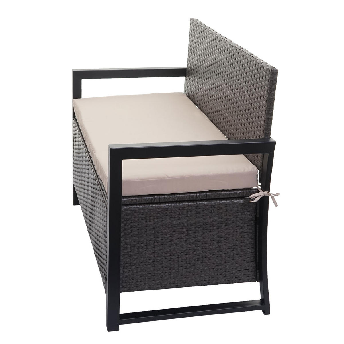 POLY-RATTAN 2ER SITZBANK Grau, Beige - Beige/Grau, Kunststoff (117/87/57cm) - MCW