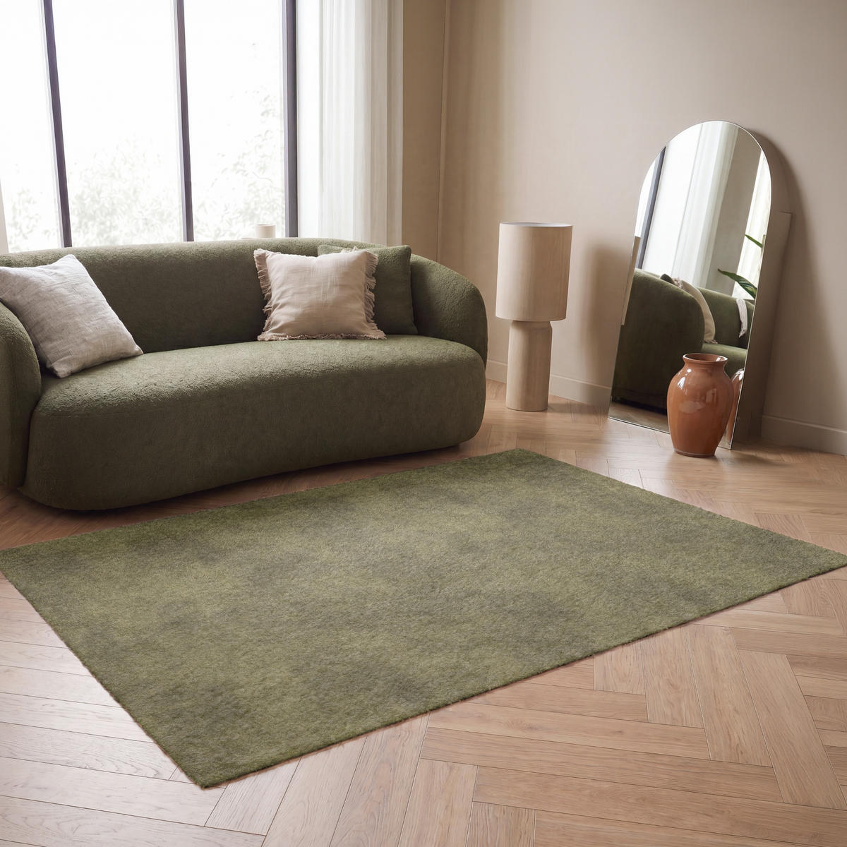 KOBERCE - Textúra - abstraktná - zelená - 180x120 cm - olivovozelená, textil/plast (180/0.4cm) - OnlyWow