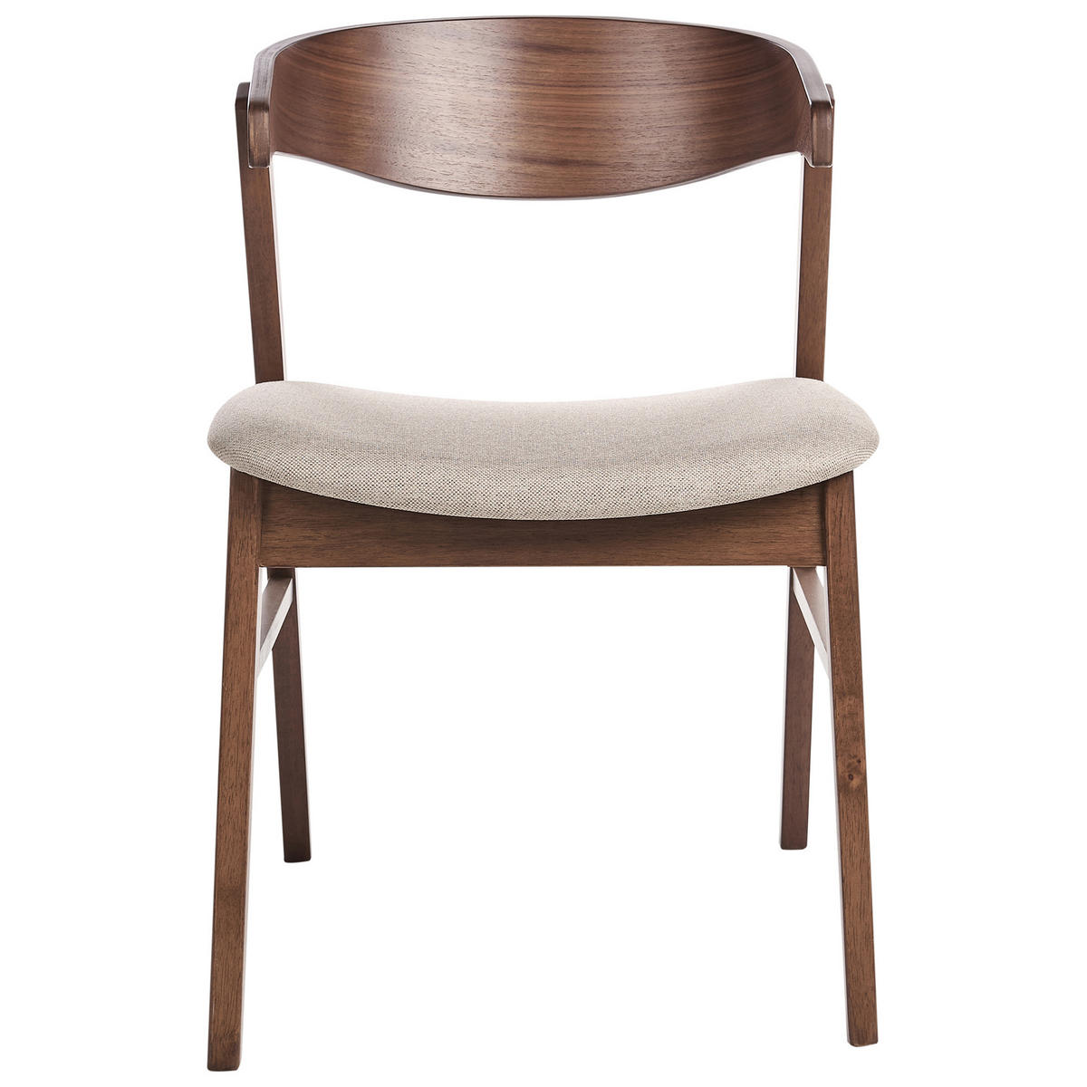 ESSZIMMERSTUHL 2er-Set Dunkelbraun Lilly - Beige/Dunkelbraun, Textil (49/73/59cm) - Beliani