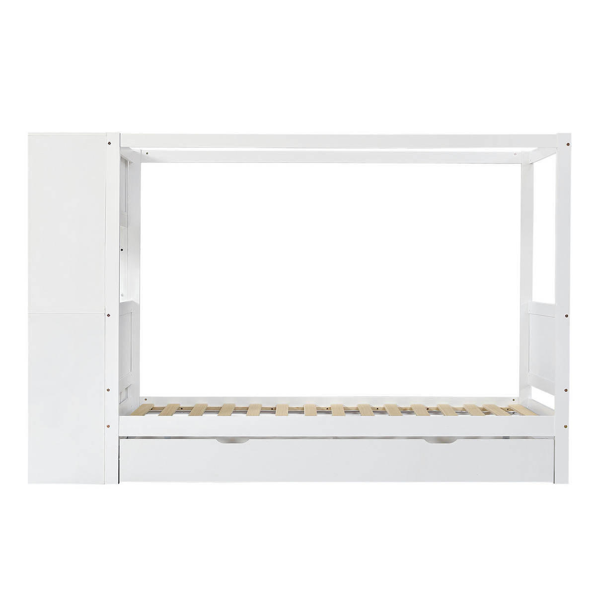 KINDERBETT mit Stauraum 90x200 cm Weiß - Weiß, Holz (90/200cm) - Meubliv