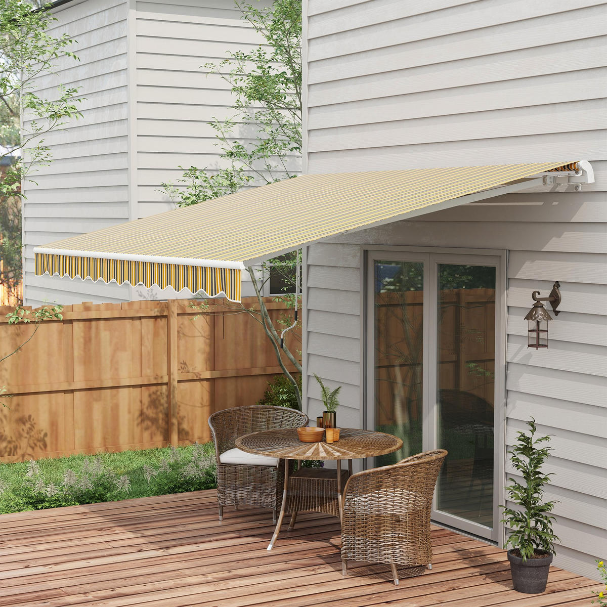 MARKISE Sonnenschutz Sonnendach, 3, 5 m x 2,5 m, Gelb + Grau - Gelb, Metall (350/1/250cm)