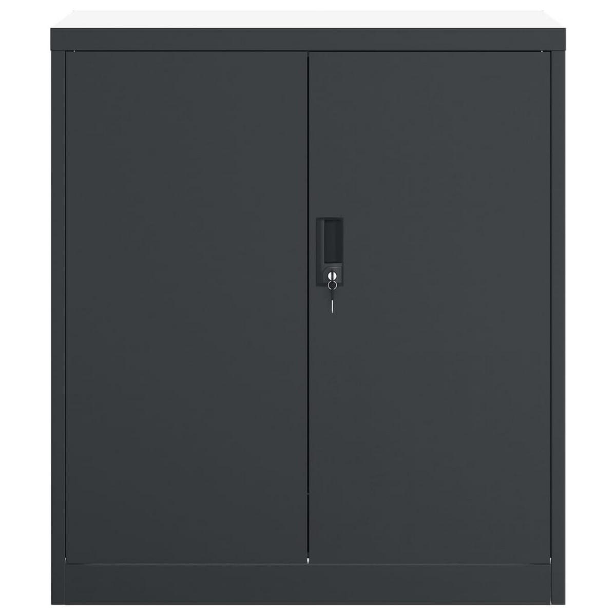 AKTENSCHRANK ANTHRAZIT 79X40X90 CM STAHL - Anthrazit, Metall (40/90/79cm) - vidaXL