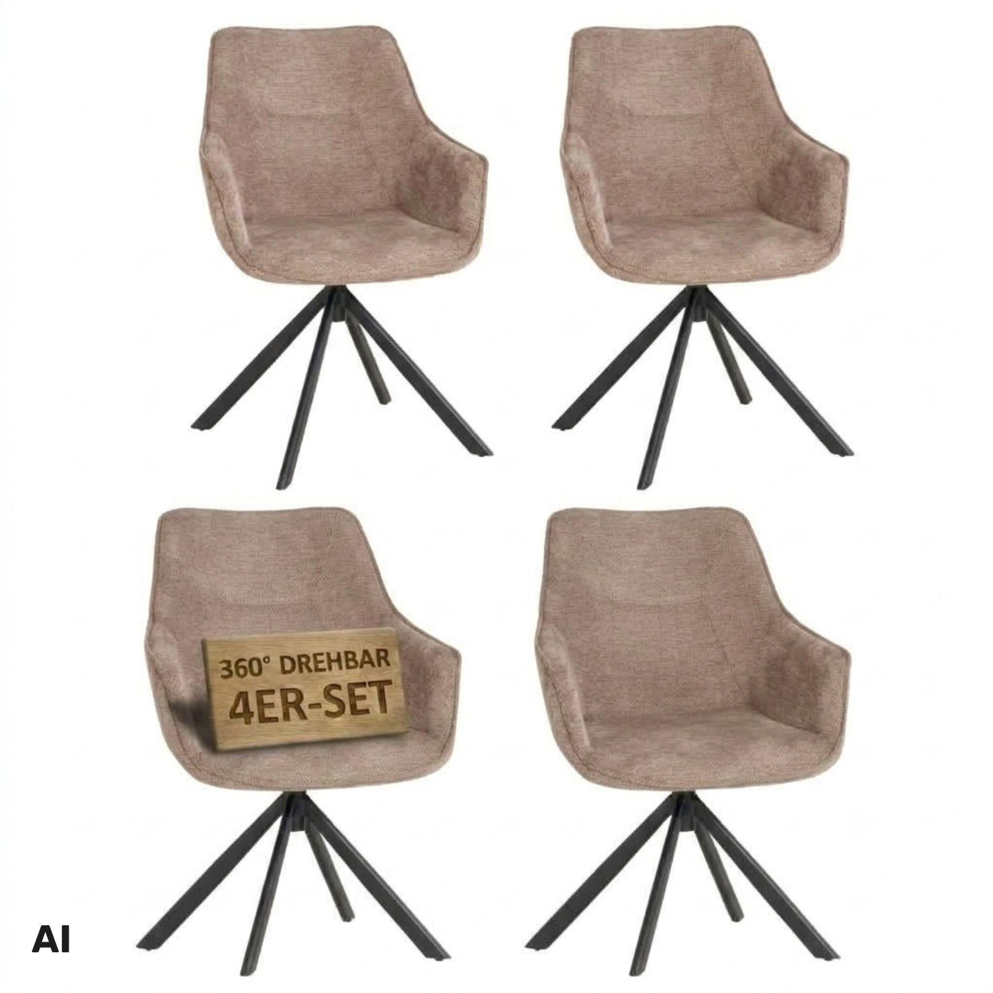 Mr. Deko Esszimmerstuhl Beige 57x87x67 cm