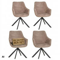 ESSZIMMERSTUHL 4er Set San Carlo beige drehbar - Beige/Schwarz, Textil/Metall (57/87/67cm) - Mr. Deko