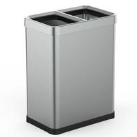 MÜLLEIMER für Mülltrennung mit offenem Deckel TALLIN silber - Silberfarben, Metall (27/65/41cm) - Kitchen Move