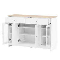SIDEBOARD 120/80/37 cm Weiß aus MDF im Landhausstil - Weiß, Holzwerkstoff (37/80/120cm) - OKMYHOME