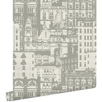 TAPETE Gebäude 53 cm x 10.05 m - Braun, Papier (53/1000cm) - ESTAhome