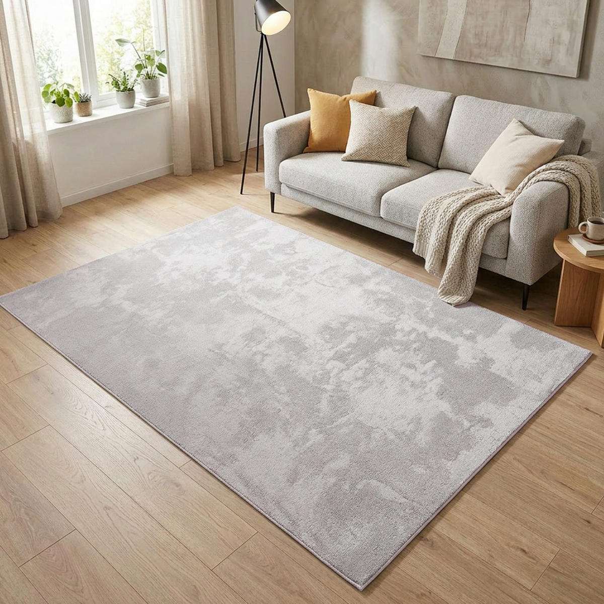 KURZFLOR-TEPPICH Waschbar Calma 200 Grau 200x280 cm - Grau, Kunststoff/Textil (200/280cm) - carpet city