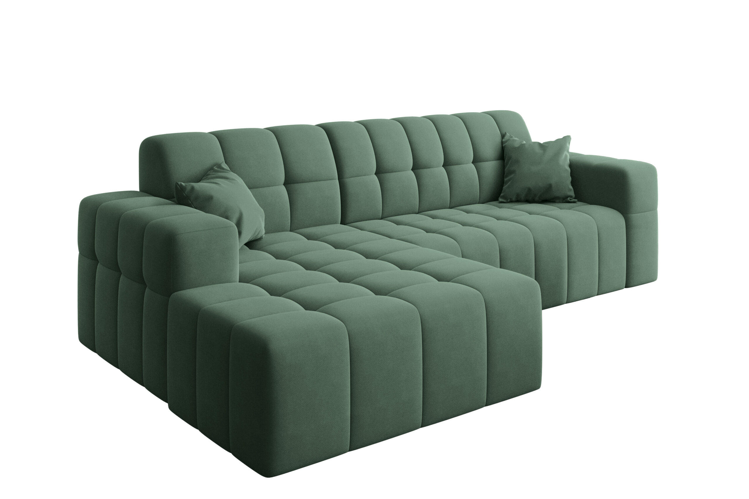 ECKSOFA L-förmiges Nimes Velours Stoff Grün Links - Grün, Holz/Kunststoff (168/265cm) - Kaiser Möbel