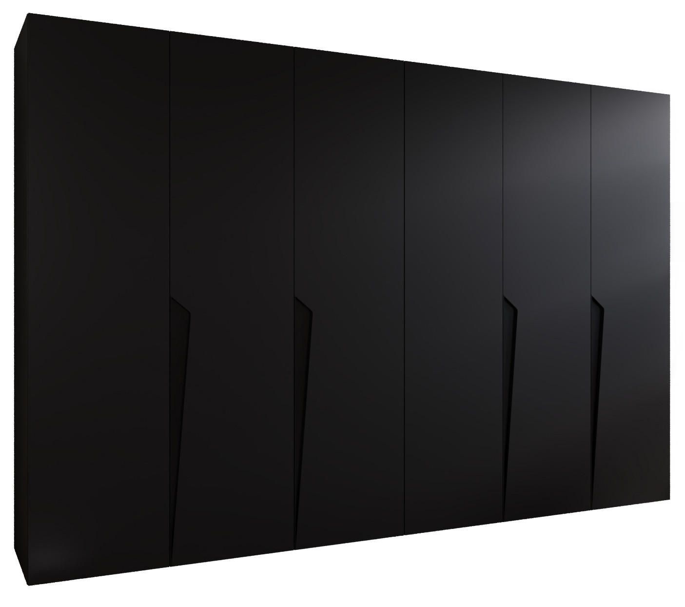 Abiks Möbel Drehtürenschrank Schwarz, Schwarz 300x202x52 cm
