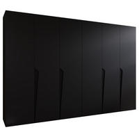 DREHTÜRENSCHRANK 202/300/52 6-türig - Schwarz, Holz/Metall (300/202/52cm) - Abiks Möbel