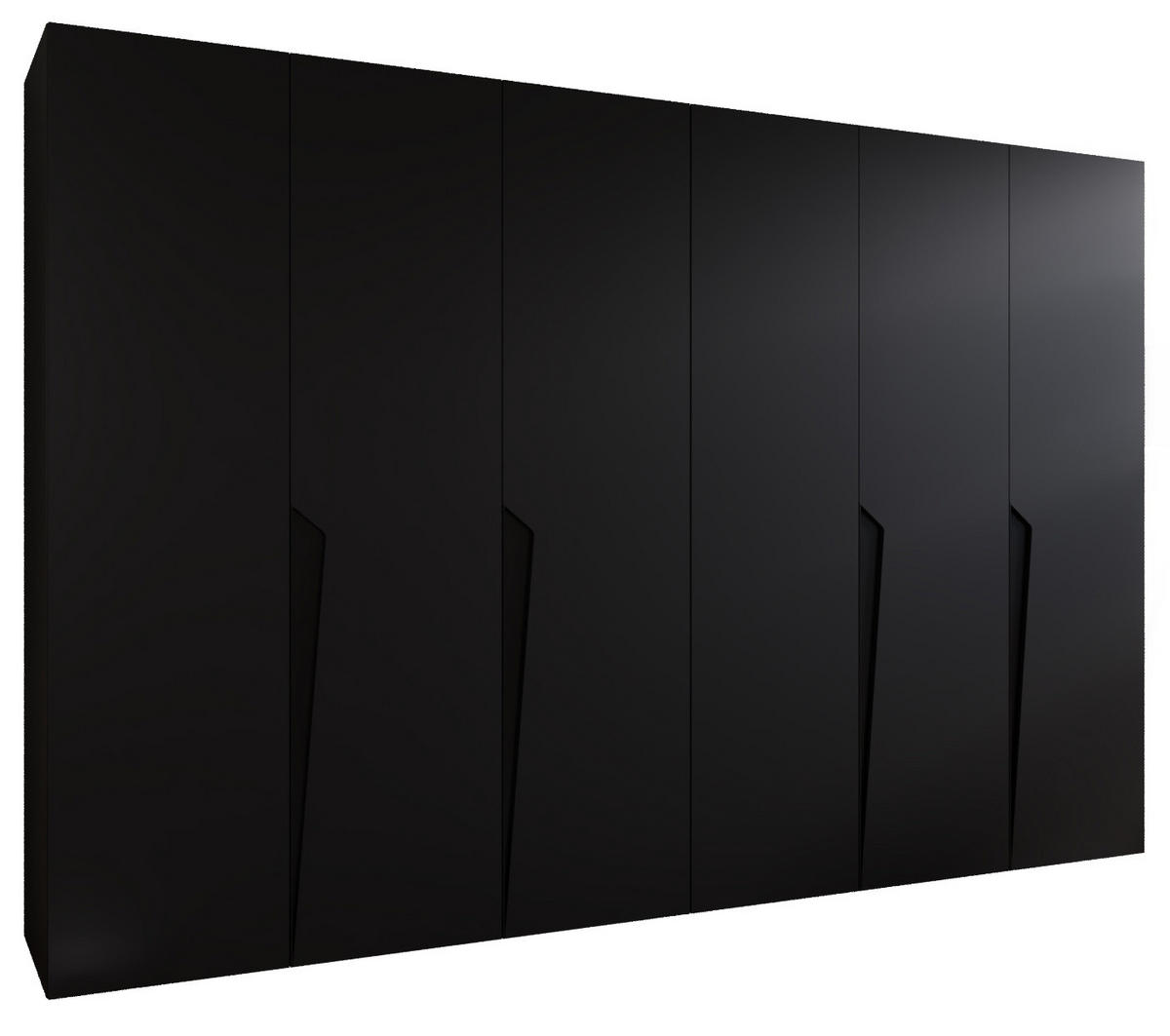 DREHTÜRENSCHRANK 202/300/52 6-türig - Schwarz, Holz/Metall (300/202/52cm) - Abiks Möbel