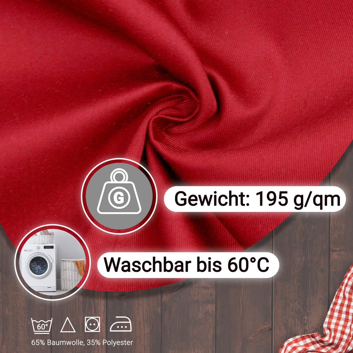 SCHÜRZE , 80x100 cm, 65% Baumwolle, 35% Polyester, Rot - Rot, Textil (80/100cm) - Zollner