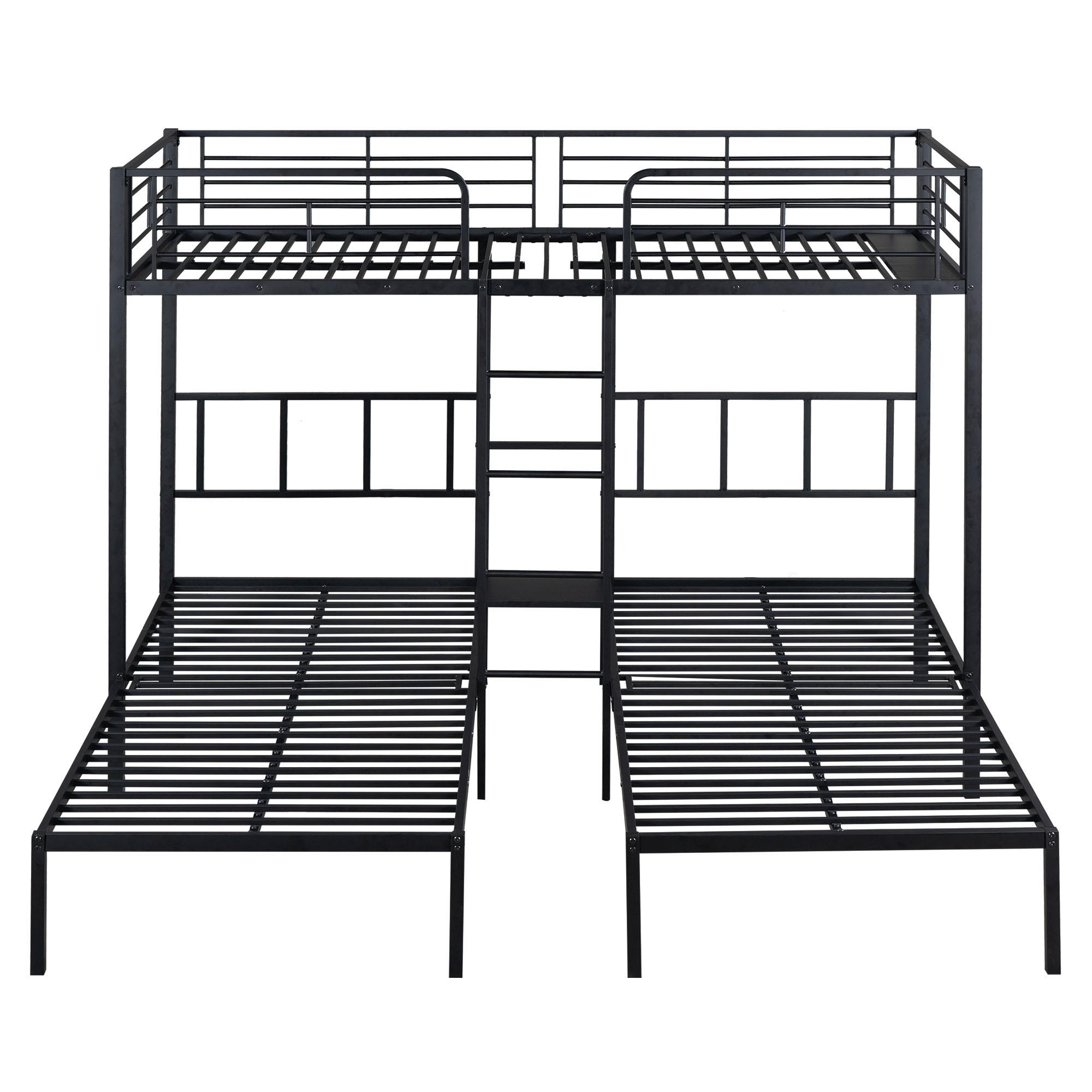 ETAGENBETT Eisen 90/200 cm Schwarz - Schwarz, Metall - Raumix