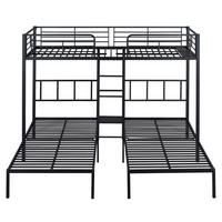 ETAGENBETT Eisen 90/200 cm Schwarz - Schwarz, Metall - Raumix