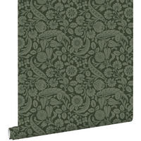 TAPETE Blumenmuster 53 cm x 10.05 m - Grün, Papier (53/1000cm) - ESTAhome
