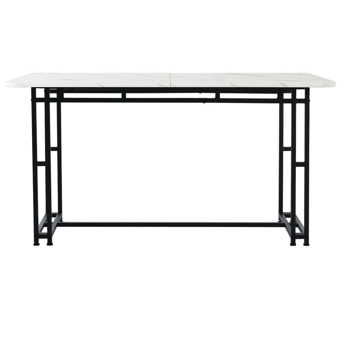 ESSTISCH 120/70 cm schwarz mit Metallbeinen luxuriös - Weiß, Holzwerkstoff (120/70/74cm) - OKWISH