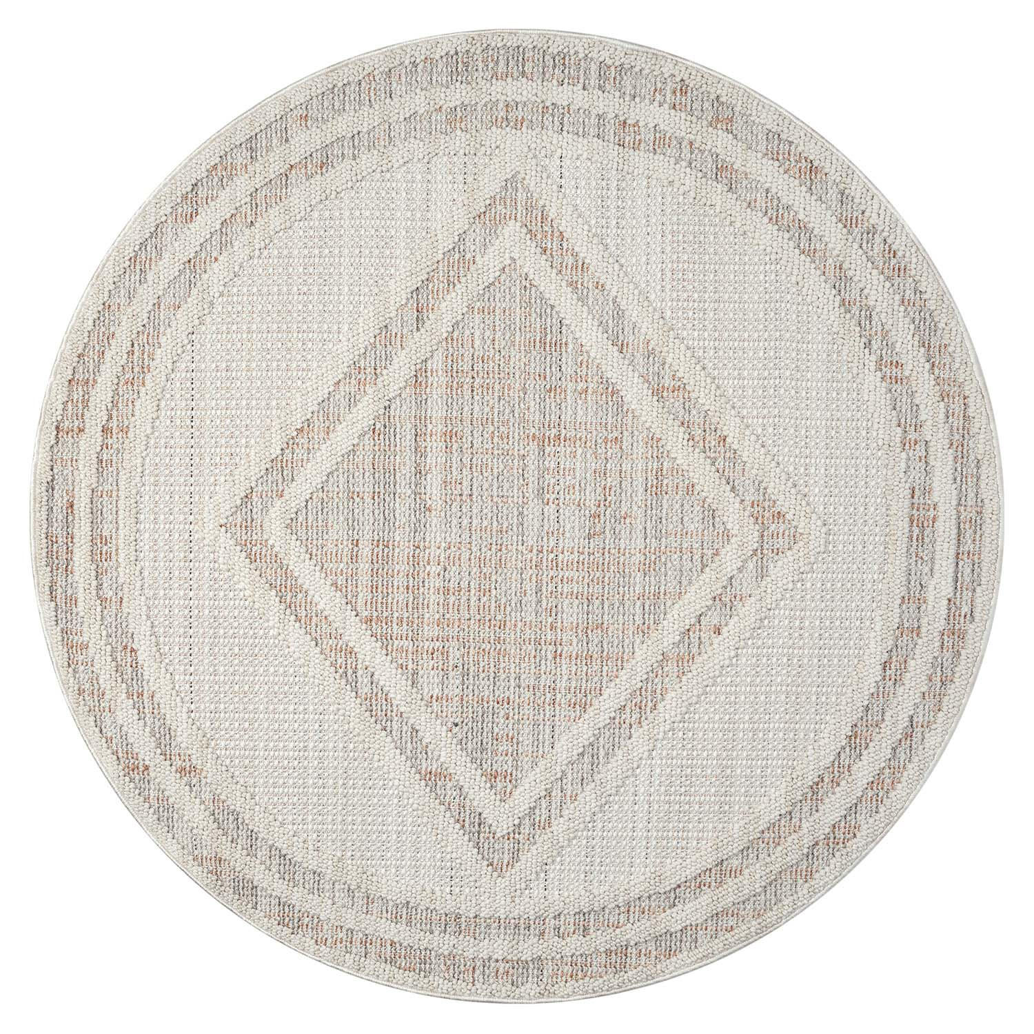 KURZFLOR-TEPPICH Lindo 8853 Terra 200x200 cm Rund - Creme, Textil (200/200cm) - carpet city