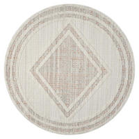 KURZFLOR-TEPPICH Lindo 8853 Terra 200x200 cm Rund - Creme, Textil (200/200cm) - carpet city