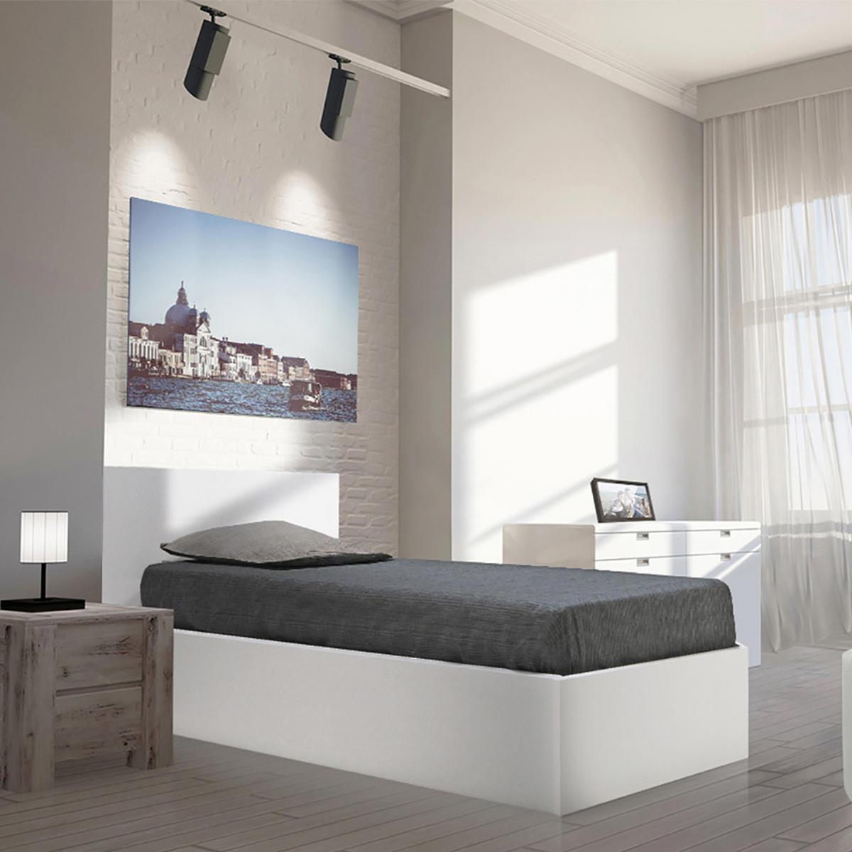 BETT MADRID 90x190 mit Lattenrost - Weiß - Weiß, Holzwerkstoff (90/190cm) - Weber Industries