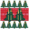 BESTECKTASCHE Weihnachtsdeko Tisch 12er Set - Grün, Textil (16.9/20.3/20.3cm) - KRUMAD