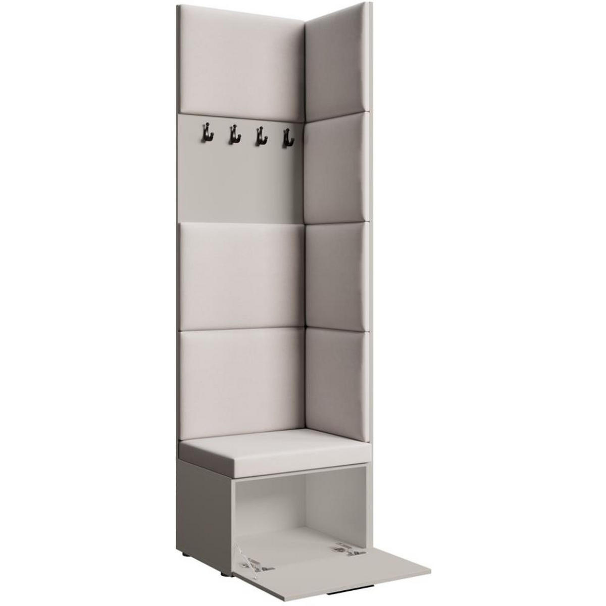 GARDEROBE Margaret V 81/203/43 mit gepolsterten Paneelen - Kaschmir/Beige, Holzwerkstoff/Kunststoff (60/206.5/42cm) - Beautysofa