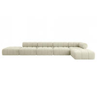 ECKSOFA modulares Sofa Kerru-L3 - 475x190x70 cm Beige Velours - Beige, Holzwerkstoff/Textil (475/190cm) - ALTDECOR
