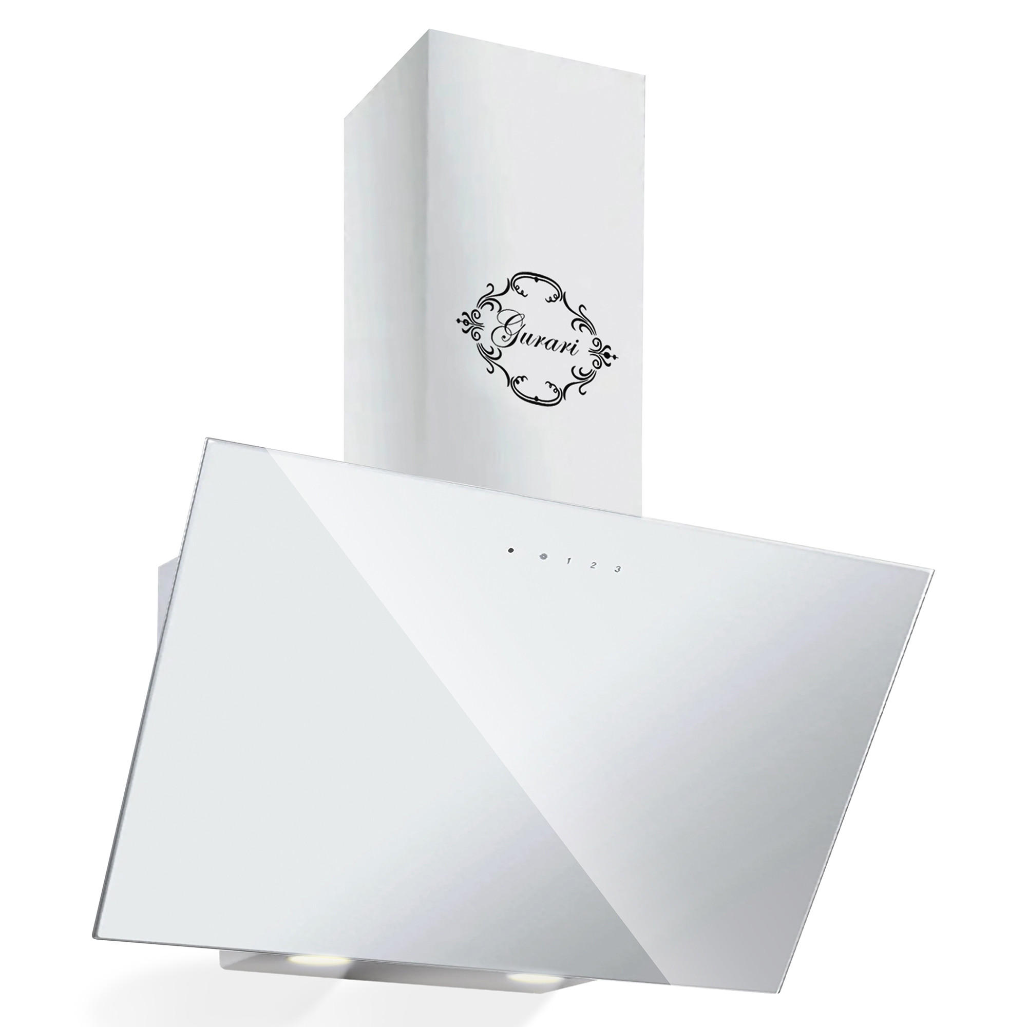 DUNSTABZUGSHAUBE GCH D 286 WH 8 PRIME + Umluftset, 80 cm Weißglas - Weiß, Glas/Metall (80/38.5/38cm) - Gurari