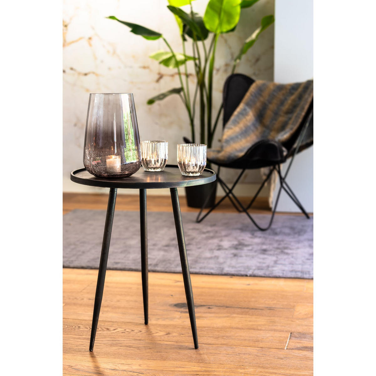 BEISTELLTISCH ENVIRA Grau 39.5/39.5/50.5 cm - Grau, Metall (39.5/39.5/50.5cm) - Light & Living