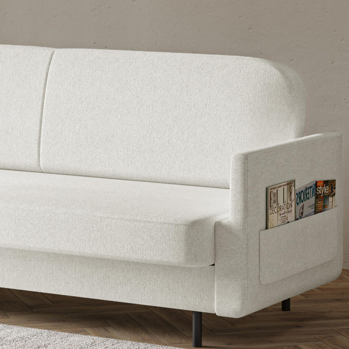SCHLAFSOFA - POUCH - Beige - Aragon 03 - Beige, Holzwerkstoff (221/87/84cm) - Möblo