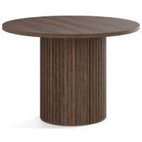 TISCH Rund Norin Ausziehbar 100–188 cm – Säulenfuß mit Lamellen – Dunin Eiche 100/188x100x75 cm - Dunkelbraun/Schwarz, Holzwerkstoff (100/188/75cm) - WFL GROUP