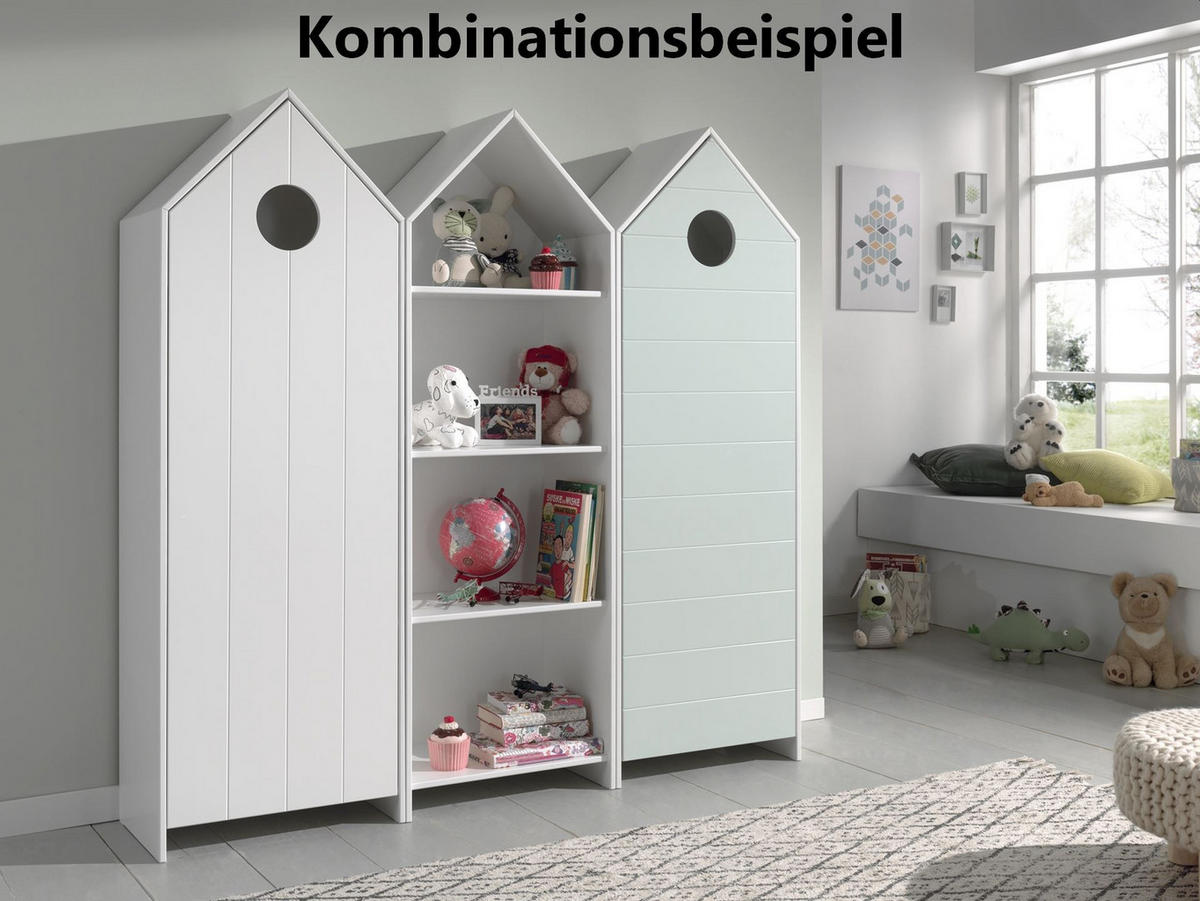 WANDREGAL Kania 58x37x171 aus MDF+Holzwerkstoff in der Farbe Weiß - Weiß, Holzwerkstoff (58/171/37cm) - 58aufmkessel